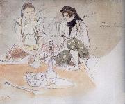 Eugene Delacroix Two Arab women seated Spain oil painting artist